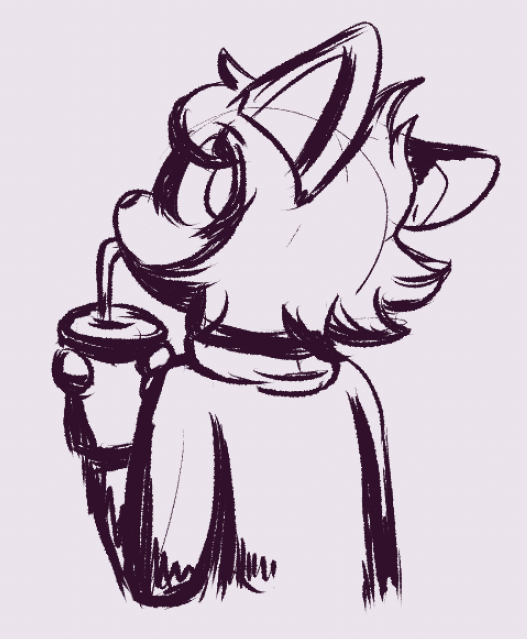 Quick doodle of meddy sippin